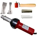 BG Thermal branded 1600W straight-barrel hot air plastic overlap seam welder with accessories