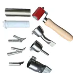 BG Thermal 1600W hot air plastic welder replacement accessories including ceramic core, silicone roller, and welding nozzles