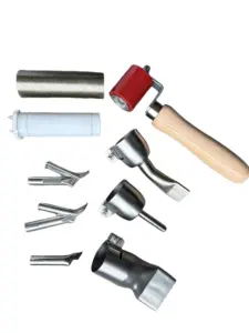BG Thermal 1600W hot air plastic welder replacement accessories including ceramic core, silicone roller, and welding nozzles