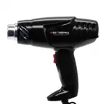 Complete side profile of the black BG Thermal 2000W industrial heat gun, showcasing its durable heat-resistant casing, ergonomic grip, and trigger placement.
