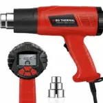 A BG Thermal digital heat gun with 600°C LCD display and interchangeable nozzles kit.
