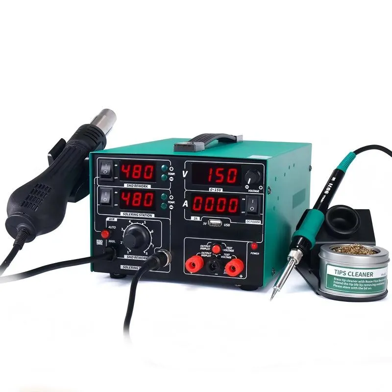 BG Thermal hot air desoldering station main console with brass tip cleaner holder