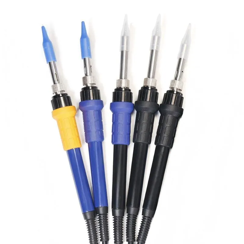 Replacement soldering iron handles equipped with protective silicone tip covers