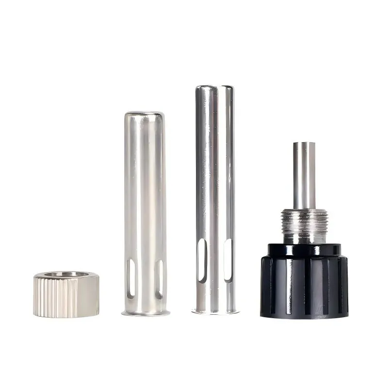 Stainless steel heating core protective sleeves and locking nut for soldering irons